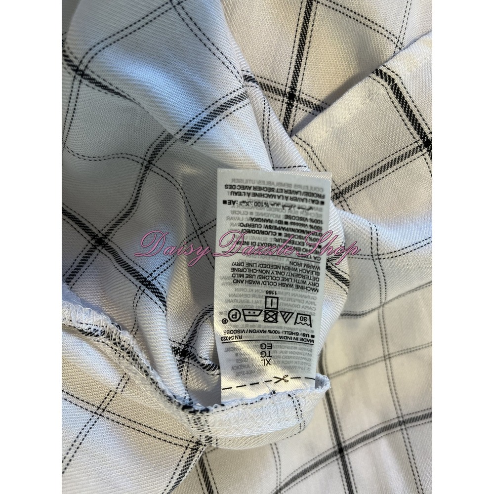 ✨New Old Navy Womens Tunic Shirt XL White Black Stripe V Neck Long Sleeve NWT✨ - Picture 10 of 10